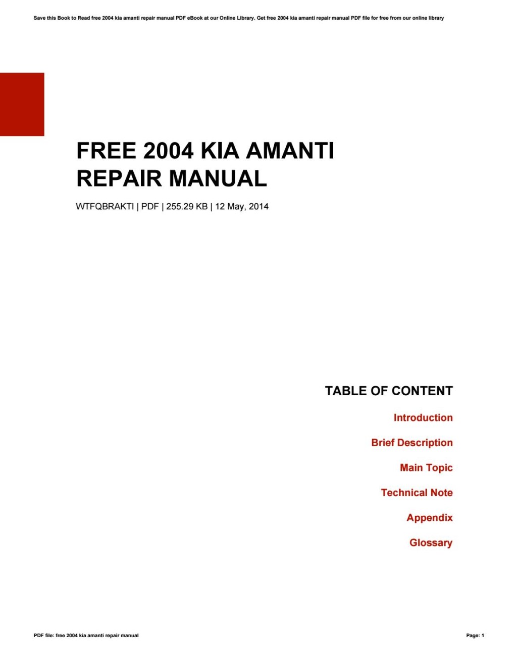 Picture of: Free  kia amanti repair manual by Michael – Issuu