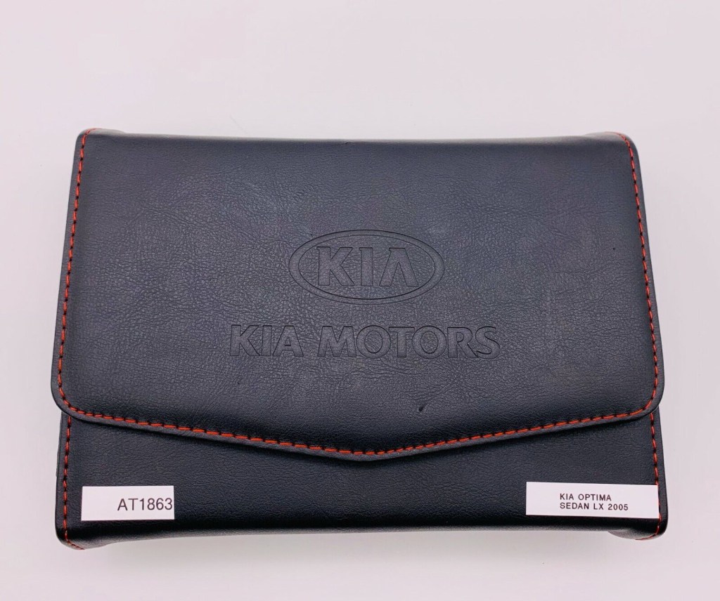 Picture of: Kia Optima Owners Manual Warranty Book Handbook Black Leather Case Set