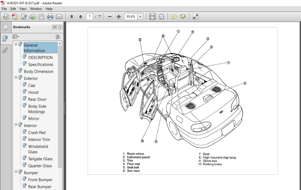 Picture of: – Kia Pride Service Repair Manual – PDF Download