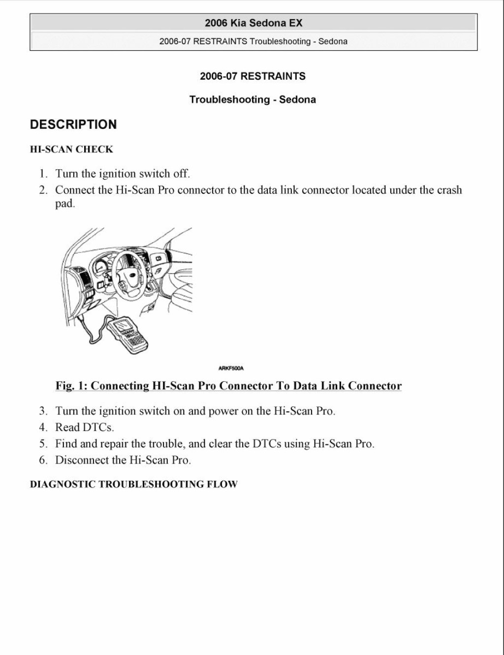 Picture of: Kia Sedona  Service Repair Manual – Download In PDF For Free