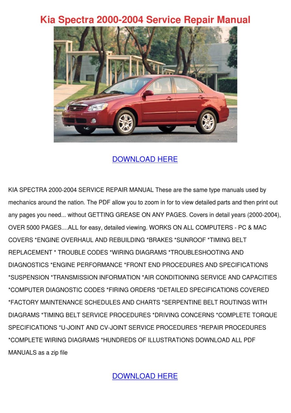 Picture of: Kia Spectra   Service Repair Manual by Katrina Scholle – Issuu