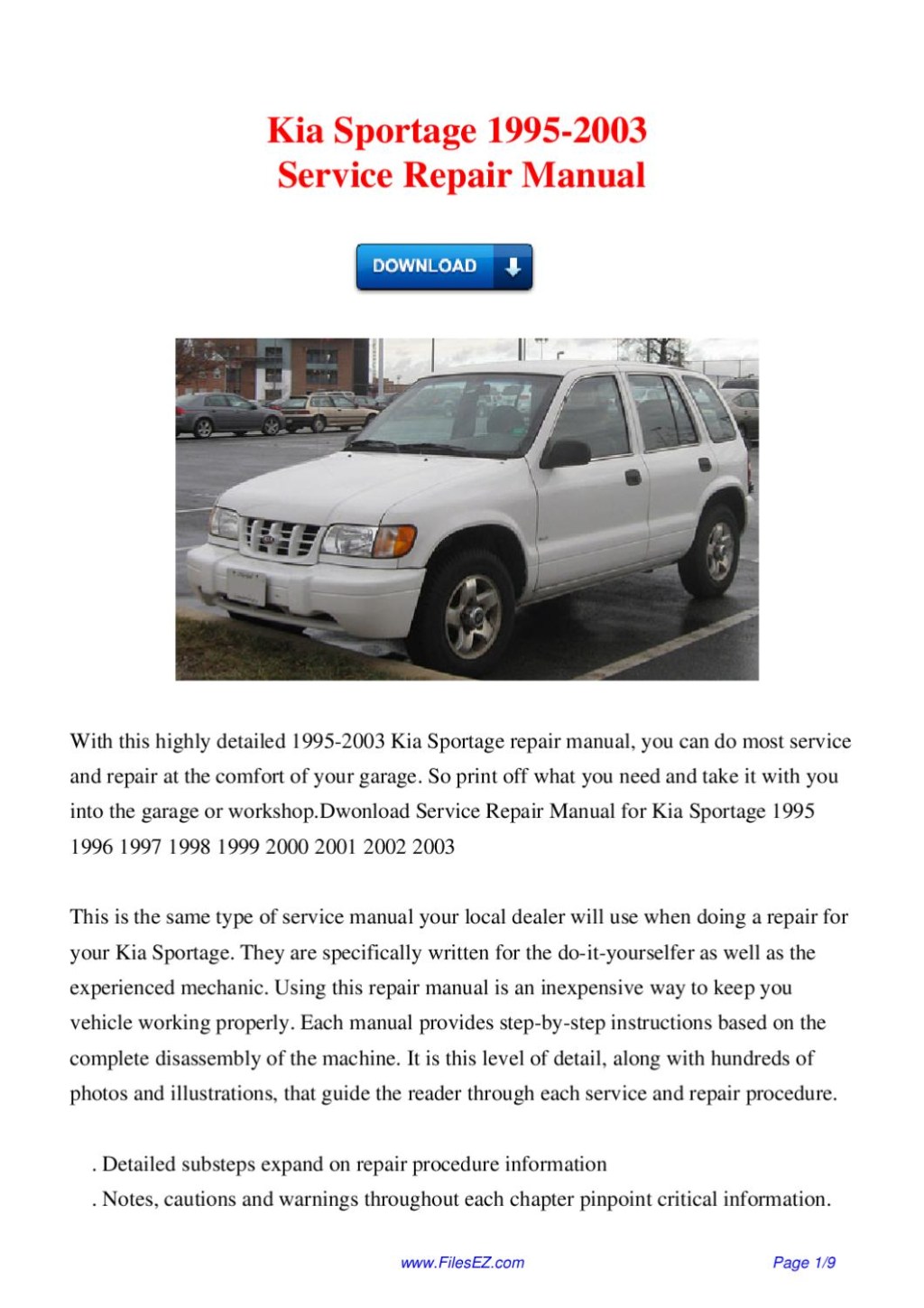 Picture of: Kia Sportage – Service Repair Manual by David Wong – Issuu