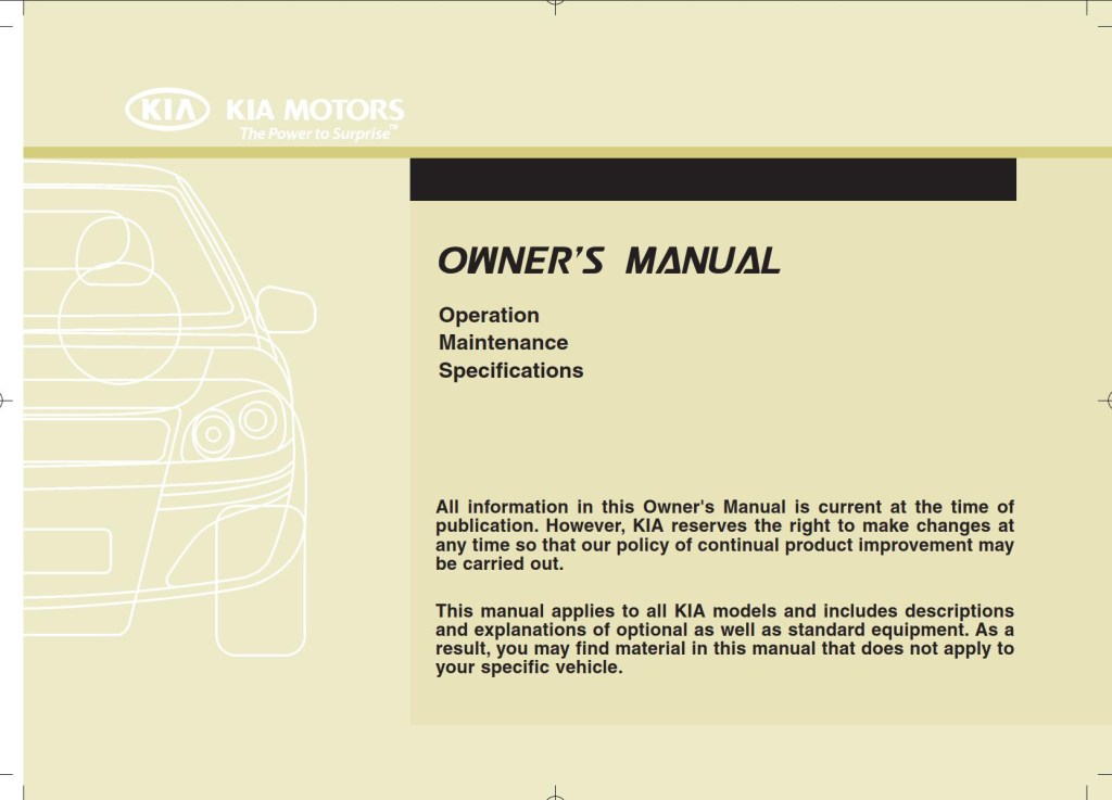 Picture of: KIA Venga  Owner’s Manual – Download In PDF For Free