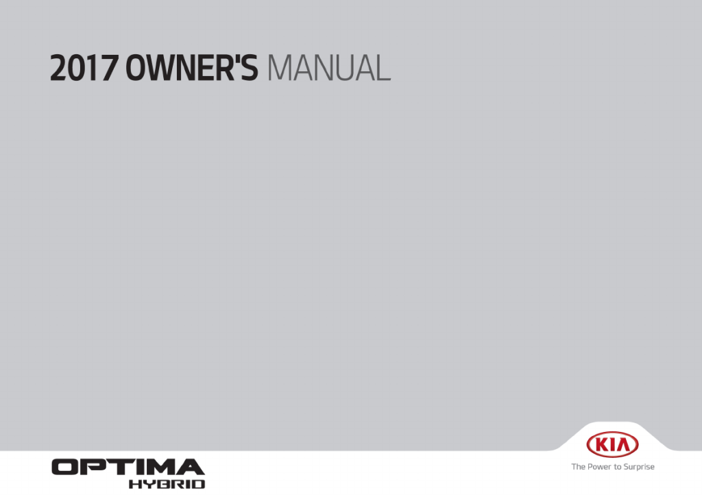 Picture of: User manual Kia Optima Hybrid () (English –  pages)
